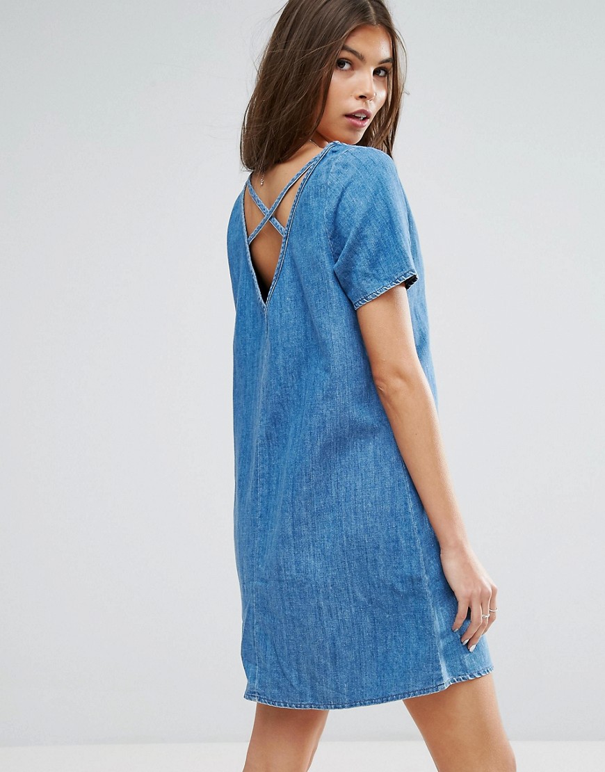 denim tea dress