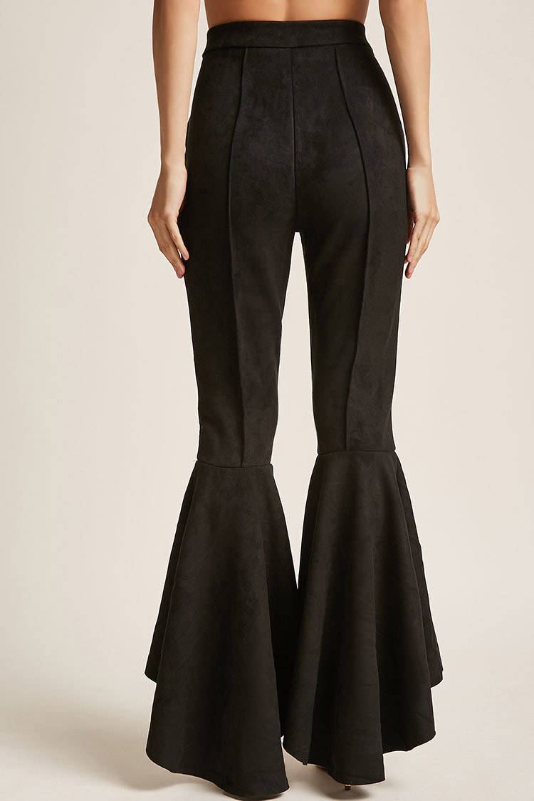suede bell bottom pants