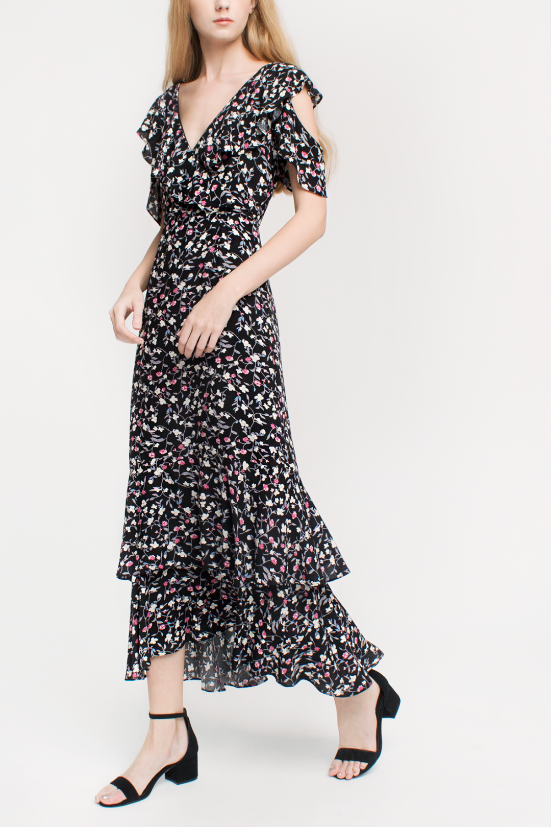 Floral Ruffled Maxi Dress - ShopperBoard