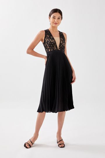 Gisela Lace and Pleated Dress