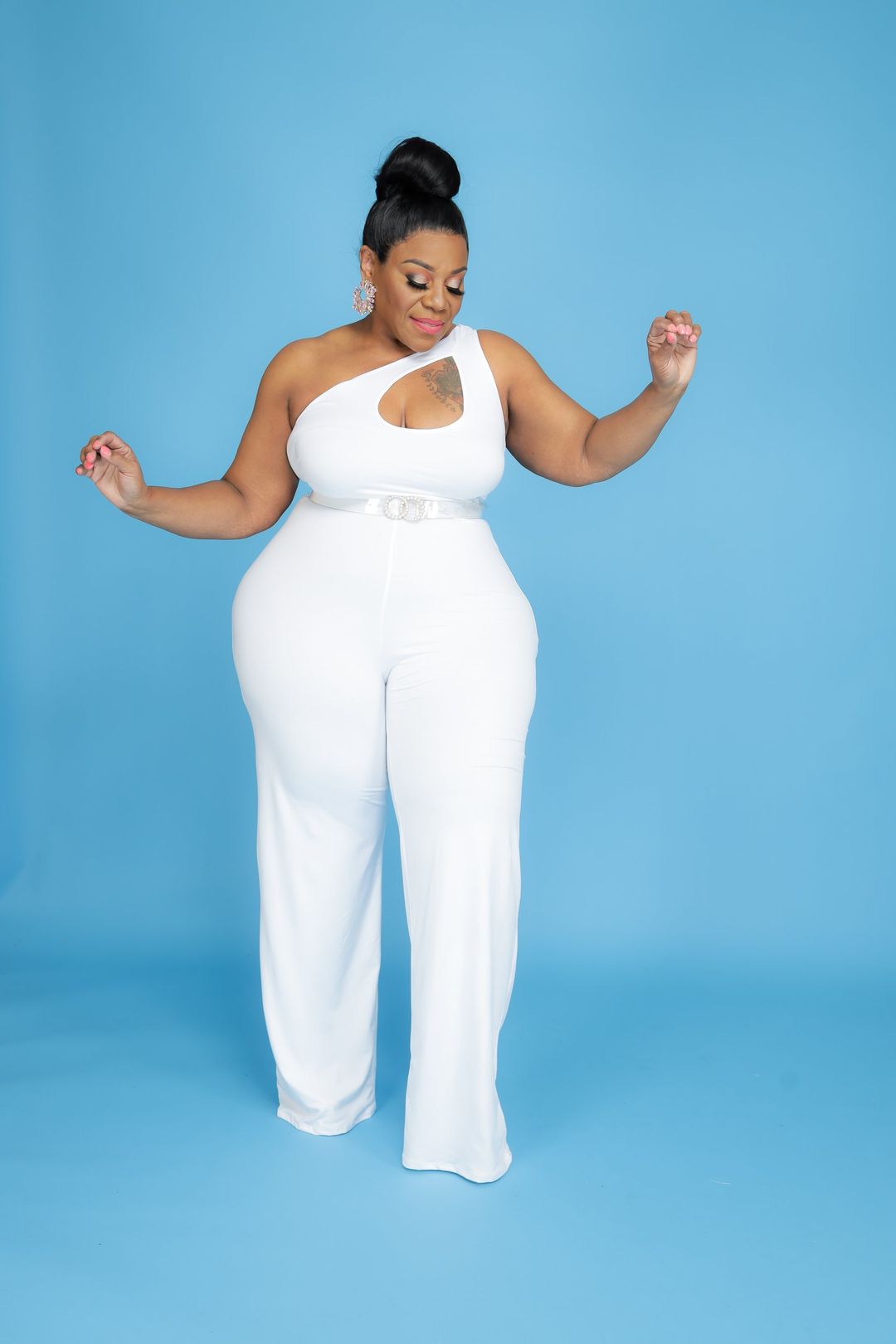 White Pretty Cut Out Jumpsuit ShopperBoard