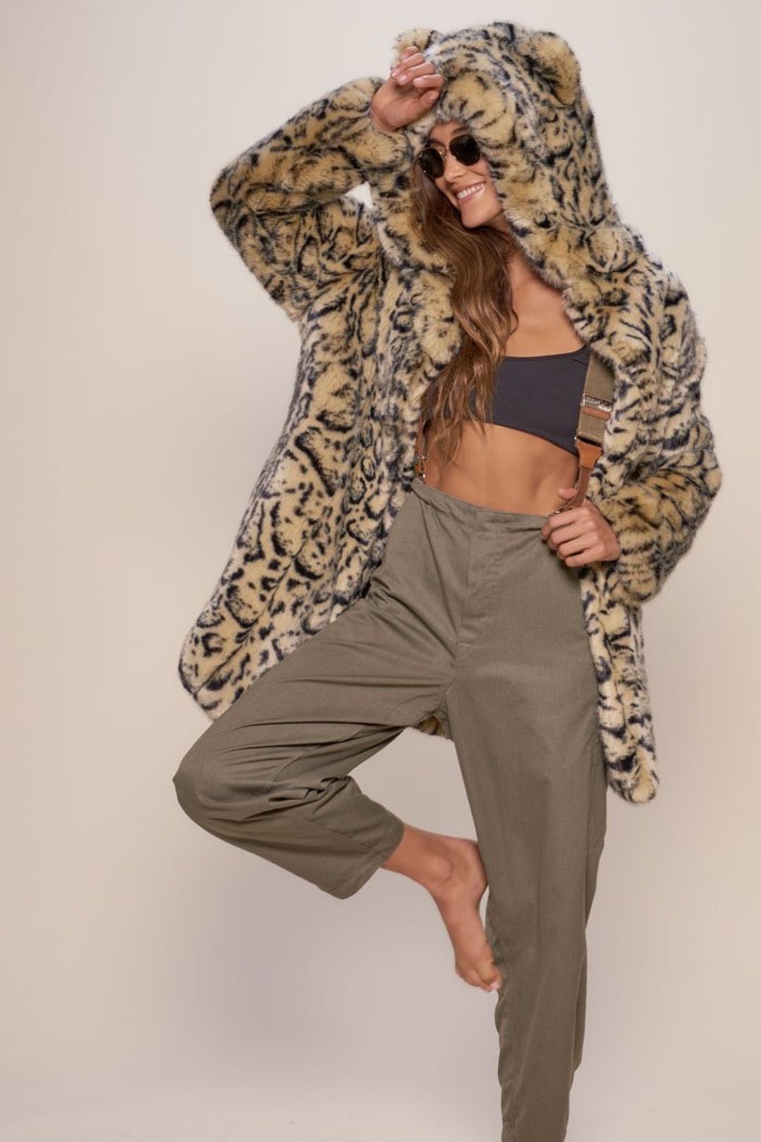 新品Her lip to Convertible Faux Fur Coat