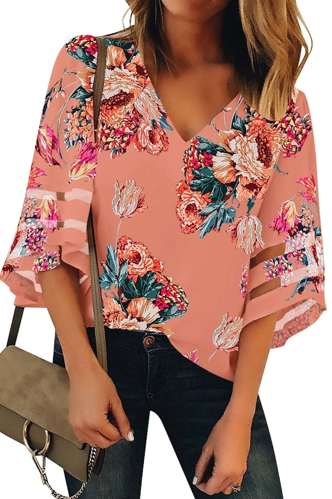 Women V-Neck T-Shirt Mini Dress {Mesh Panel Patchwork} 3/4 Bell Sleeve Solid Loose Tunic Tops Dresses Women V-Neck T-Shirt Mini Dress {Mesh Panel Patchwork} 3/4 Bell Sleeve Solid Loose Tunic Tops Dresses