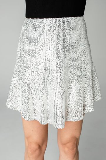 BuddyLove Reba Sequin Mini Skirt - Silver