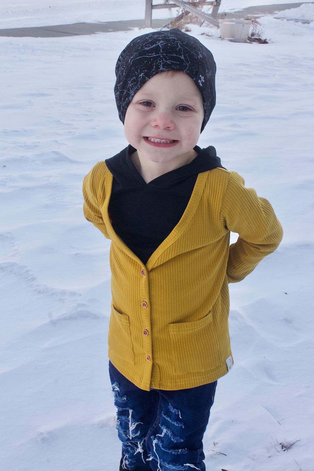 Ribbed Knit Mustard Children s Cardigan ShopperBoard