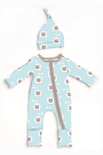 Sleepy Sheep - Bamboo Baby Zippy Romper