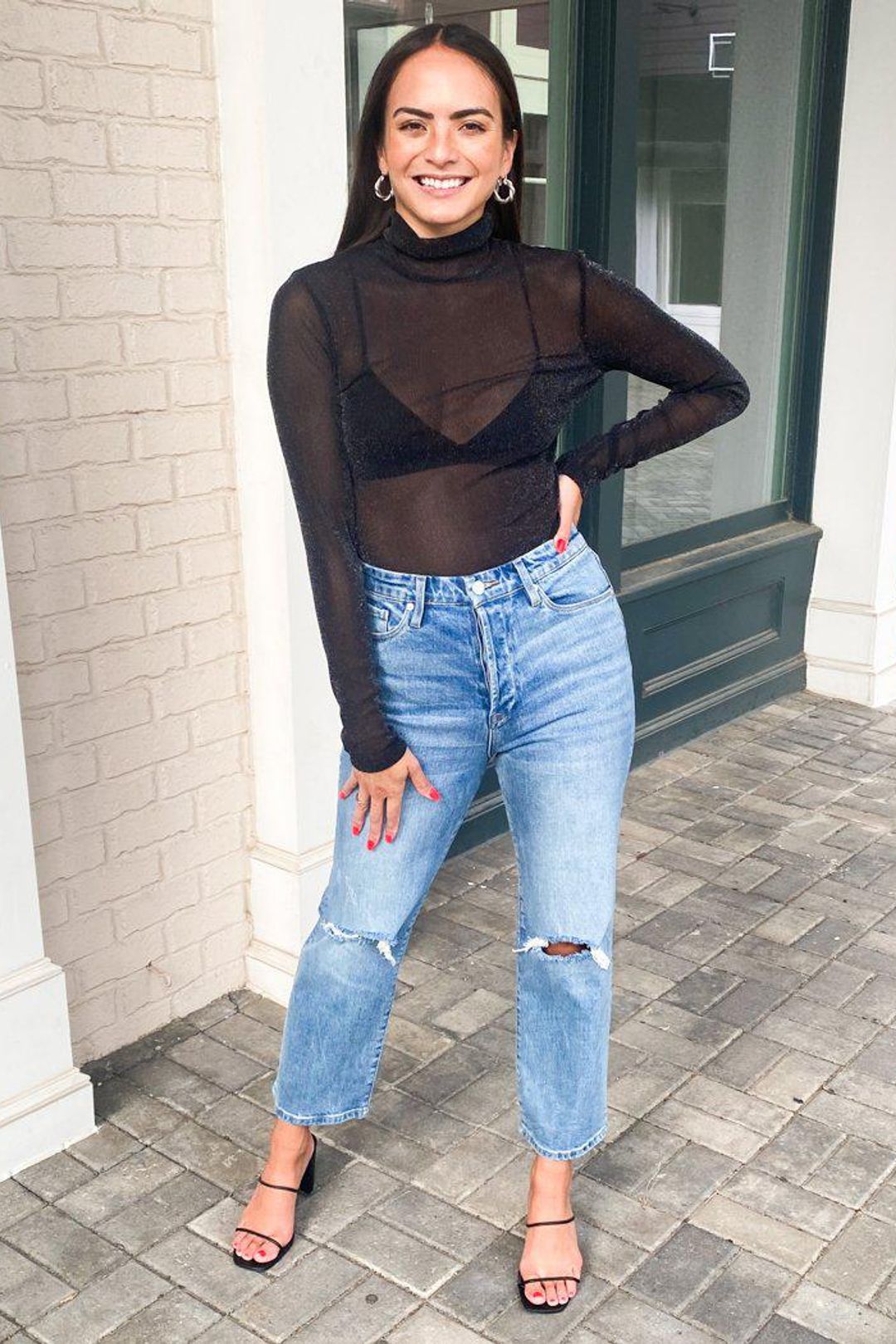 semi sheer turtleneck