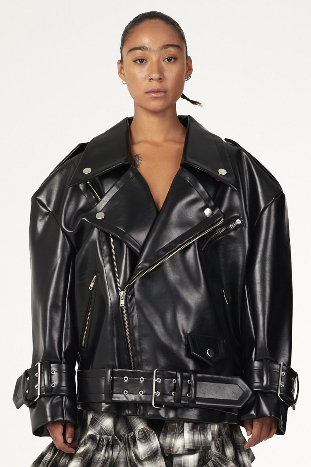Oversized Moto Jacket - ShopperBoard