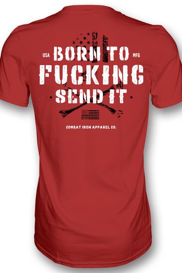 MEN'S PREMIUM T-SHIRT | BORN TO FUCKING SEND IT SKULL