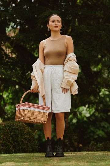 Butter Tank Bodysuit in Pecan