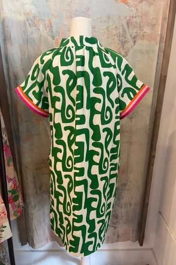 Misha and Puff Scallop Pockets Tie Dress - Grapefruit