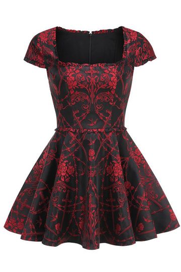 Square Printed A Line Dress