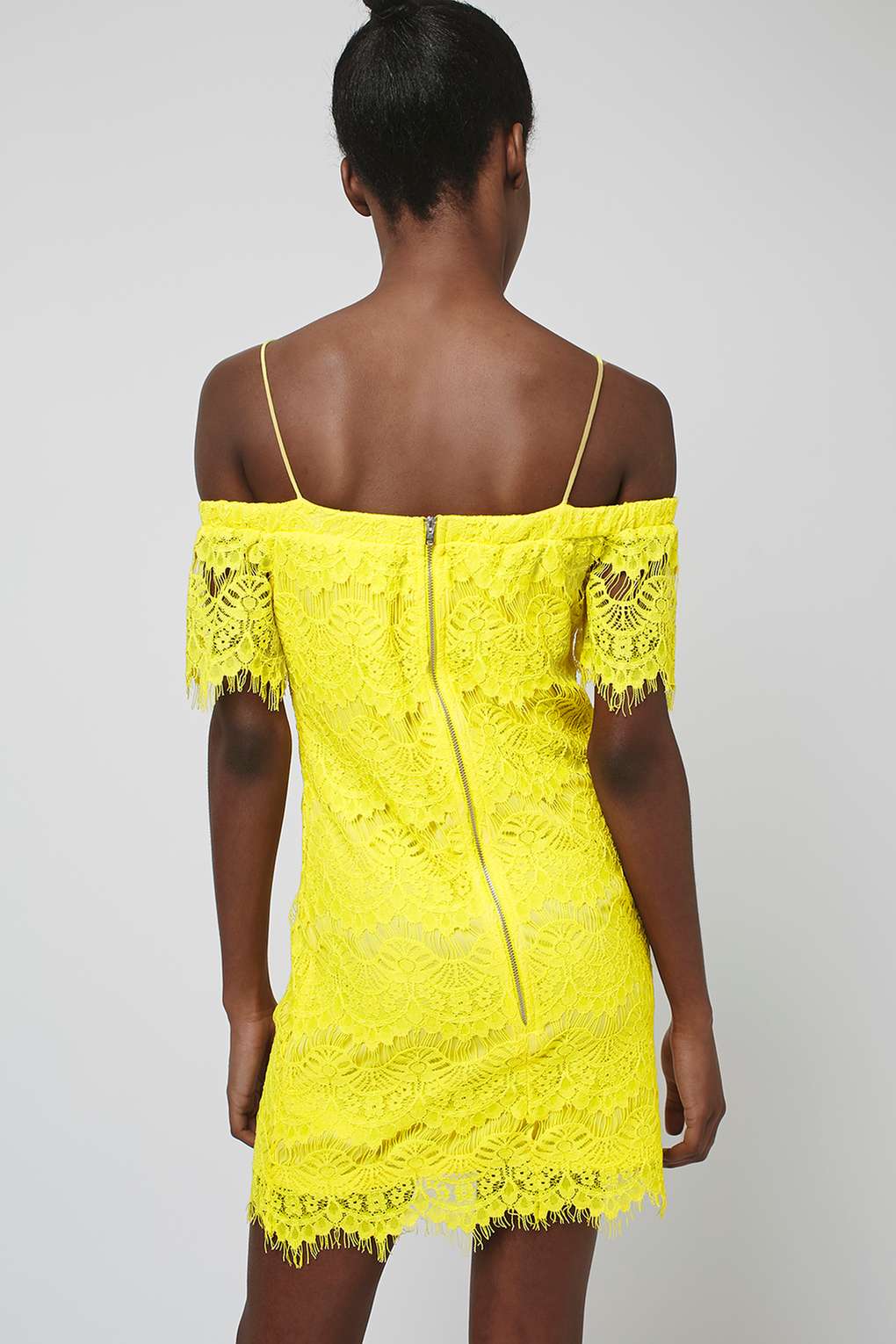 topshop yellow lace dress