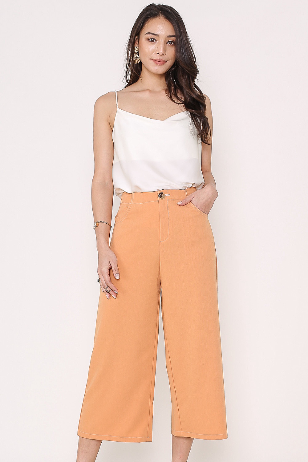 pastel orange pants