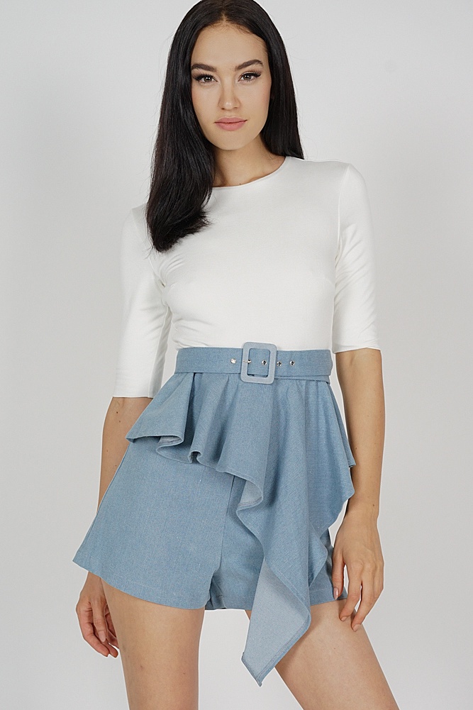 white peplum romper