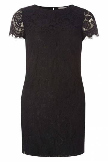 petite black lace dress