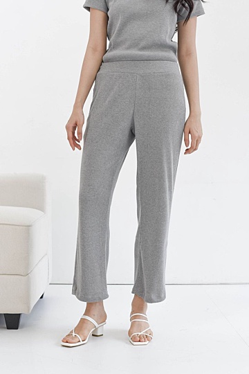 Home Rib Cullote Pants in Grey