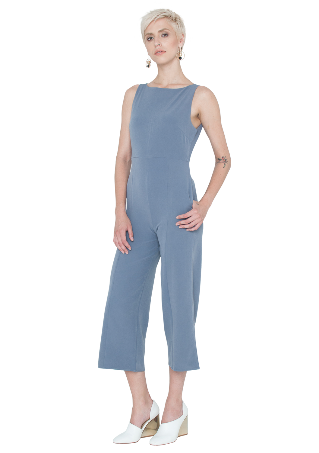 blue grey jumpsuit